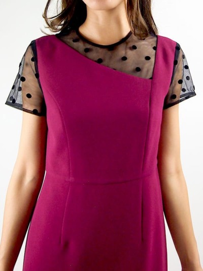 グレースコンチネンタルgrace Continentalドットチュールアシメワンピース パーティードレス レンタルドレスパティドレ