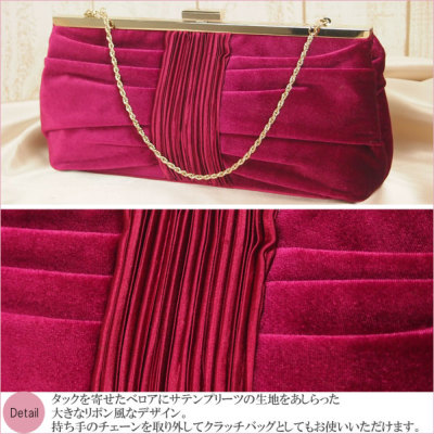 エクリュフィル ecruefilベロアパーティーバッグ パーティーバッグ